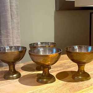 Brass goblets - vintage- India